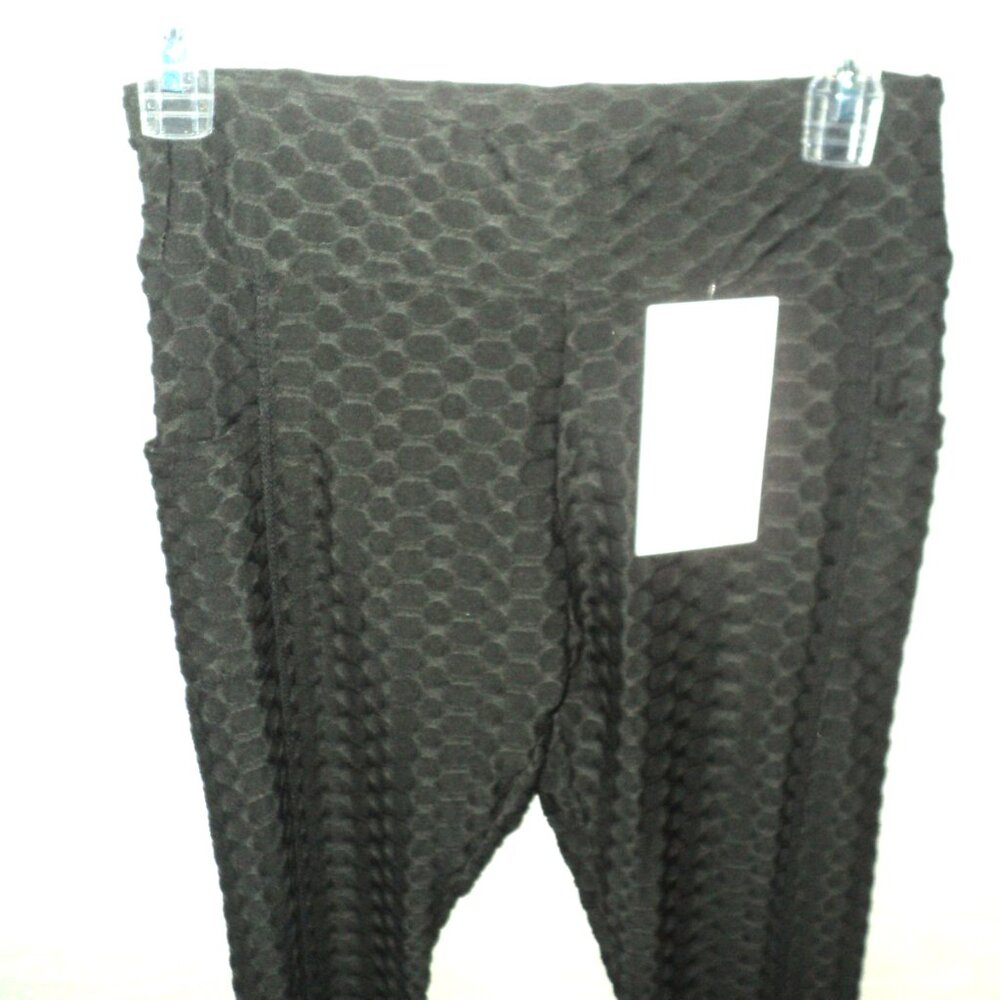Leggings Park Black Puckered Size M Leggings NEW w/ Tag Pants Stretchy